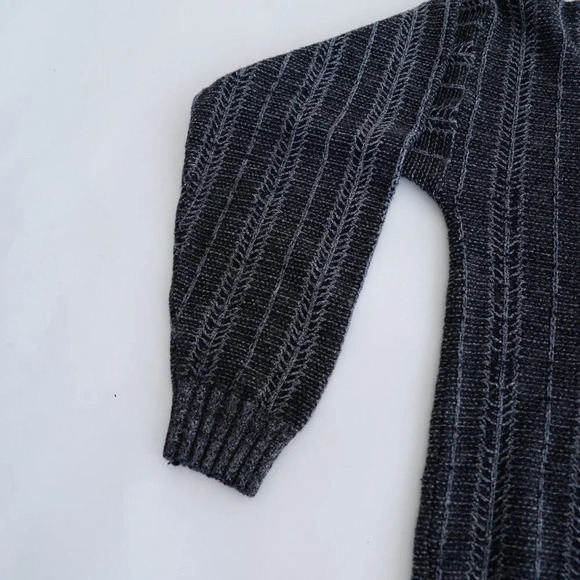 Vintage Croft  & Barrow Gray and Black 3D Pattern Crew Neck Sweater XL (8% Wool) - Picture 7 of 9